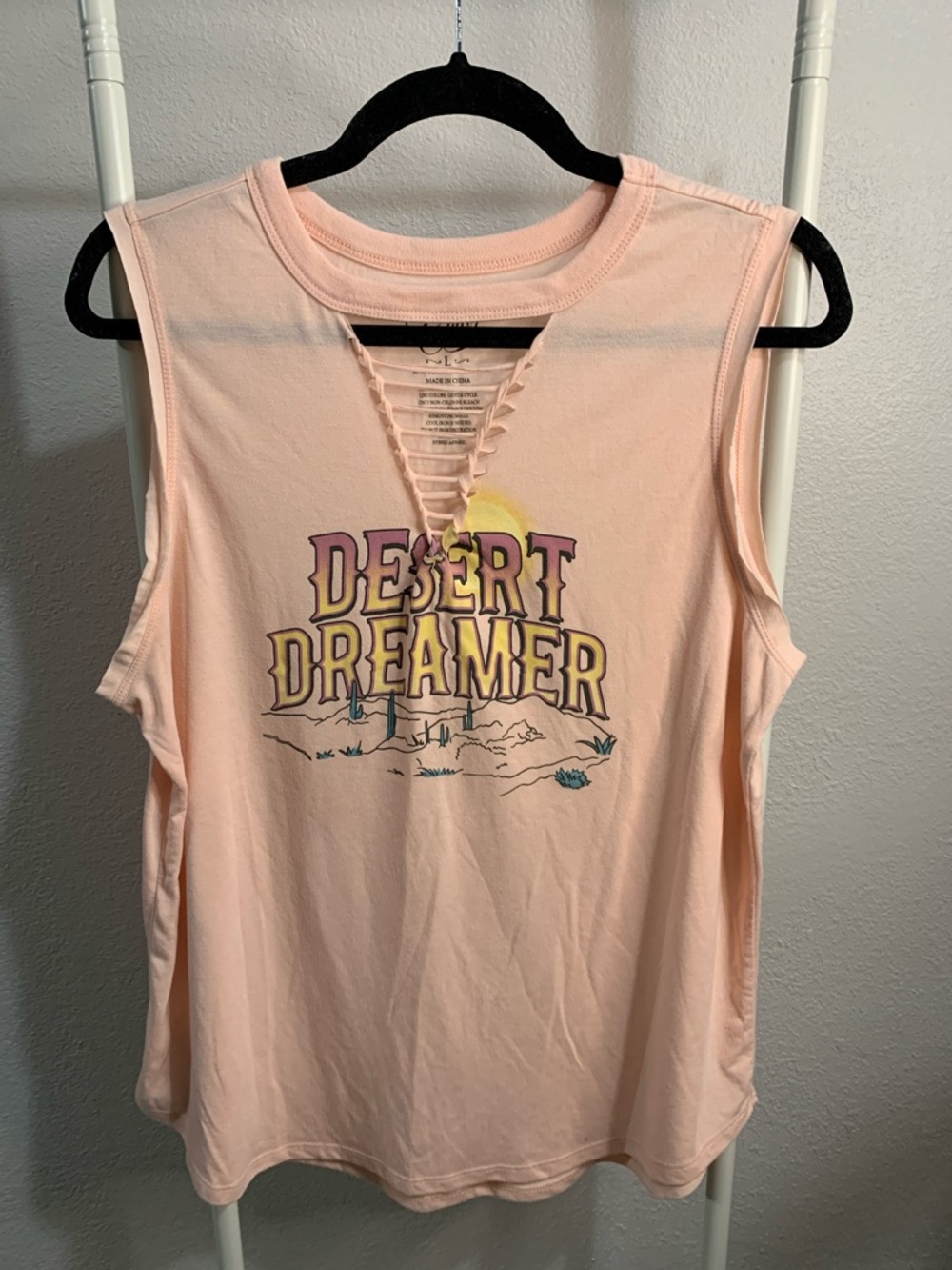 Cold Crush Light Pink Desert Dreamer Lace-Up Tank